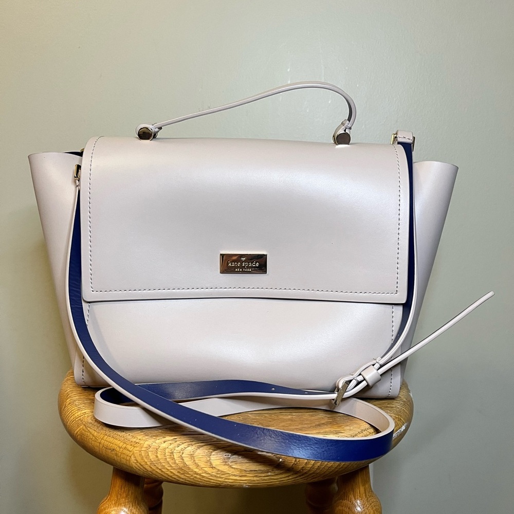 Kate Spade White and Blue Purse 100% leather